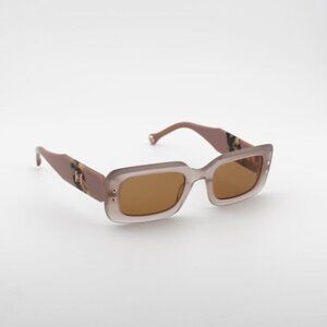 Carolina Herrera HER 0187/S 0L93 70 Sunglasses Peach Rectangle Frame